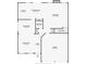 Detailed floor plan showcasing the layout of the kitchen, living room, and other rooms with listed dimensions at 808 Plaintain Dr, Woodstock, GA 30188