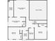 Detailed floor plan of the bedrooms and bathrooms on the upper level with listed dimensions at 808 Plaintain Dr, Woodstock, GA 30188