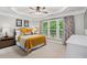 Sunlit main bedroom features a tray ceiling, neutral walls, and large windows with backyard views at 2343 Limehurst Ne Dr, Atlanta, GA 30319