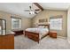 Bedroom featuring vaulted ceilings, wooden beams, and carpet for a serene living space at 3280 Pebble Hill Dr, Marietta, GA 30062