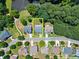 Aerial view of a property with a large, well-maintained backyard in a lush, green neighborhood at 4665 Idlewood Dr, Cumming, GA 30040
