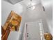 Inviting entryway featuring a stylish chandelier, a large art piece, and a bright white front door at 630 Birch River Ln, Lawrenceville, GA 30043