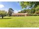Expansive front yard featuring a well-maintained lawn and a charming brick home with a brown roof at 1502 Campground Rd, Mcdonough, GA 30252