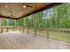 Expansive back porch overlooking a lush green backyard, featuring wood floors and wood railings at 2060 North Avenue Nw, Atlanta, GA 30318