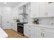 Bright kitchen featuring white cabinets, marble backsplash, stainless steel appliances, and modern gold hardware at 2060 North Avenue Nw, Atlanta, GA 30318