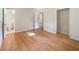 Bedroom boasts hardwood floors and convenient access to the bathroom and closet at 2584 Favor Sw Rd, Marietta, GA 30060