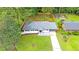 Aerial view of the property showcasing the landscaped yard, mature trees and new roof at 2720 Cavalier Dr, Decatur, GA 30034