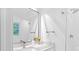 Modern bathroom features a large mirror, a shower, and quartz countertop at 2720 Cavalier Dr, Decatur, GA 30034