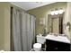 Clean bathroom with a shower/tub, a vanity with a sink, and a tiled floor at 3491 Birchwood Trl, Snellville, GA 30078