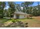 A modern home's rear view shows a manicured lawn and covered patio that extends outdoor living at Lot 2 Harmony Rd, Temple, GA 30179