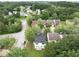 Aerial view of a residential neighborhood showcasing green landscaping and tree coverage at 3063 Broadleaf Trl, Fairburn, GA 30213