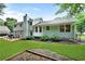 Expansive backyard with a well-maintained lawn, patio, garden beds, and mature trees providing shade at 3107 Bunker Hill Cir, Marietta, GA 30062