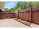 Fenced back patio featuring a planting bed, offering a private outdoor space at 4908 Willow Lane Ln, Austell, GA 30106