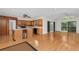A view of the kitchen featuring hardwood floors, wooden cabinets and stainless appliances at 1102 Rogeretta Ne Dr, Atlanta, GA 30329