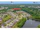Beautiful aerial view of a suburban community featuring a lake and well-maintained landscaping at 4455 Orchard Lake Dr, Cumming, GA 30028
