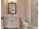 Bathroom with light vanity, quartz countertops, and glass-enclosed tiled shower at 1169 Dorby Park Ne Dr, Brookhaven, GA 30319