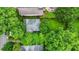 Aerial perspective of home, lush trees, and a well-maintained backyard at 877 Mclendon Dr, Scottdale, GA 30079