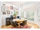Bright dining room with lots of art, a modern light fixture, and large windows letting in natural light at 1348 Sheffield Glen Ne Way # 8, Atlanta, GA 30329
