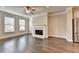 Spacious living room featuring a marble fireplace and hardwood floors at 4232 Perimeter E Park # 110, Atlanta, GA 30341