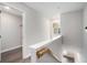 Hallway with hardwood floors leading to the bedrooms at 1704 Evenstad Way, Smyrna, GA 30080