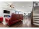 Spacious open living area with modern finishes and a staircase at 1967 Cogar Dr, Decatur, GA 30032