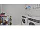 Functional laundry room featuring modern appliances and shelving for storage at 3586 Maple Hill Rd, Stonecrest, GA 30038