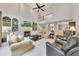 Spacious living room with fireplace and built-ins, soaring ceilings and second-story landing at 407 Amber Ln, Woodstock, GA 30189