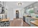 View of the kitchen featuring stainless steel appliances, butcher block counters and beautiful cabinets at 6918 Heritage Pl, Acworth, GA 30102