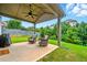Inviting covered back patio with comfortable seating, perfect for outdoor relaxation and entertaining at 3291 Meadow Lily Ct, Buford, GA 30519