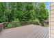 Expansive wooden back deck overlooks lush greenery, offering private outdoor living and entertaining space at 871 Windsor Creek Dr, Grayson, GA 30017