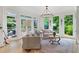 Bright living area with large windows offering view of patio, and hardwood flooring at 2430 Flat Stone Dr, Cumming, GA 30041