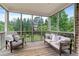 Inviting screened porch offers relaxing outdoor living with comfortable seating and views of the lush backyard at 2430 Flat Stone Dr, Cumming, GA 30041