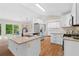 Bright and modern kitchen featuring white cabinets, granite countertops, and stainless steel appliances at 4818 Terrace Green Trce, Stone Mountain, GA 30088