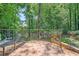 Scenic patio area with decorative metal railing and beautiful landscaping at 6520 Indian Acres Trl, Tucker, GA 30084