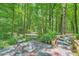 Inviting outdoor area featuring a patio set amidst a private, wooded landscape at 6520 Indian Acres Trl, Tucker, GA 30084