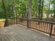 View of a wooden deck overlooking a green backyard with trees at 2489 Smith Ave, Marietta, GA 30064