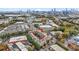 An aerial view highlights the community's proximity to downtown and the surrounding cityscape at 1199 Huff Nw Rd # 112, Atlanta, GA 30318