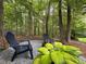 Relaxing backyard seating area with Adirondack chairs amongst the trees at 3962 Fox Glen Dr, Woodstock, GA 30189