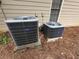 Image shows the two HVAC Carrier units located next to the house at 3962 Fox Glen Dr, Woodstock, GA 30189