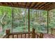 The back patio provides an inviting view of the wooded lot at 1352 Overlook Se Cv, Smyrna, GA 30080