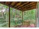 The back patio provides an inviting view of the wooded lot at 1352 Overlook Se Cv, Smyrna, GA 30080