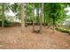 Secluded backyard featuring mature trees providing ample shade and privacy for relaxation and outdoor activities at 2192 Nine Oaks Nw Dr, Kennesaw, GA 30152