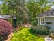 Landscaped backyard area with artificial turf, lush plantings, and stone border at 1041 Standard Ne Dr, Brookhaven, GA 30319