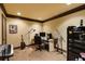 Functional music room with a variety of instruments and professional audio equipment at 5284 Vernon Springs Nw Trl, Sandy Springs, GA 30327