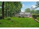 Landscaped backyard with a view of the gray home and lush green lawn at 2655 Nesbit Trl, Alpharetta, GA 30022