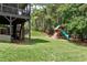 Picturesque backyard with mature trees and a play area at 1120 Bentwater Dr, Acworth, GA 30101