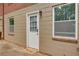 Back entrance exterior featuring a white door, small windows, and a welcome mat at 3336 Forrest Hills Dr, Hapeville, GA 30354