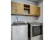 Efficient laundry room with modern washer and dryer, complemented by upper cabinets for organized storage at 867 Peachtree Ne St # 702, Atlanta, GA 30308