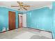 Bedroom featuring closet and ceiling fan at 1799 Harmony Rd, Powder Springs, GA 30127