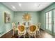 Stylish dining room with colorful decor, a glass table, and hardwood floors at 3089 Marne Nw Dr, Atlanta, GA 30305